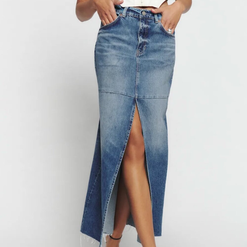 Reformation Maxi Denim skirt